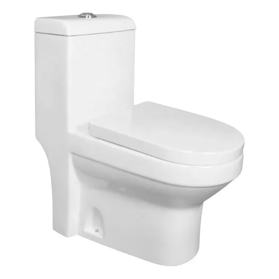 Poceta Sanitario Wc De 1 Pieza Lujosa Tanque Alto Cuadrada