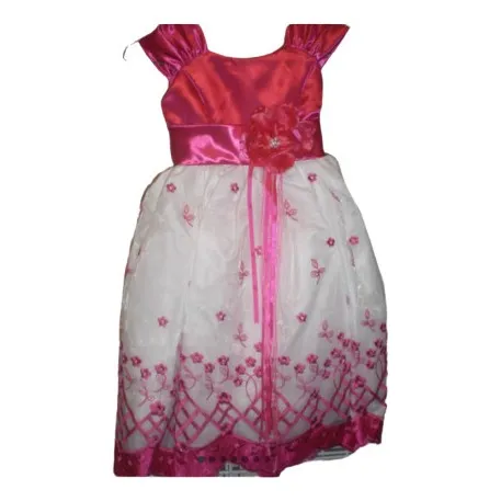 Vestido Con Armador Niña Elegante Fiesta Bautizo Casual