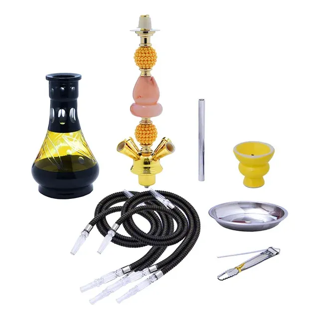 Hookah Arguile 4 Boquillas 52cm Dorado Narguile