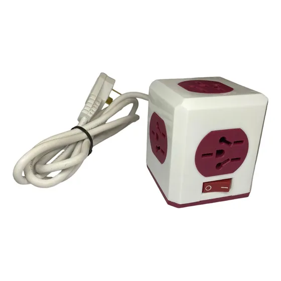Enchufe Adaptador Cubo 5 Tomas Con Cable 1,5 Metros