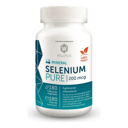 Selenium Pure 200 Mcg Wellplus 180 Cápsulas Sabor Sin Sabor
