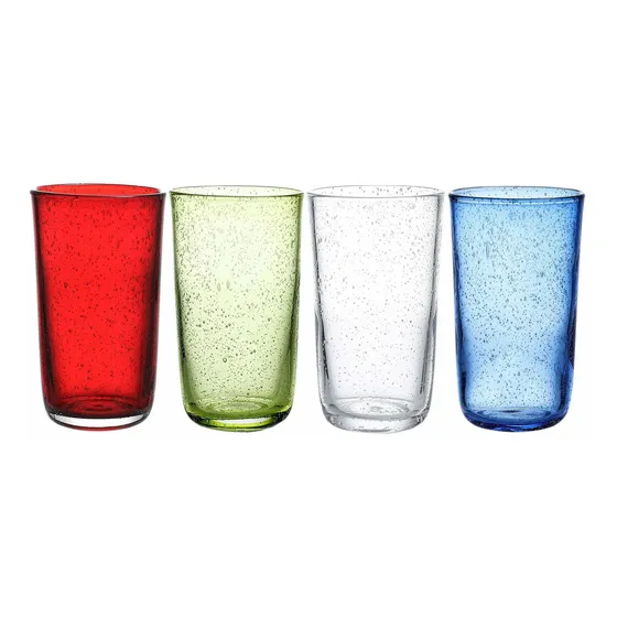 Housewar Vaso Artesanal Vidrio Soplado Mano Agua Color