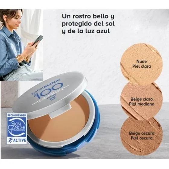 Protector Compacto C/ Color, Total Block Spf 100 Yanbal 9g