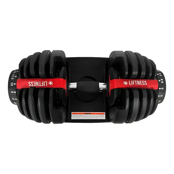 Halter Regulavel Vermelho 24kg - Dumbell Anilhas Liftness