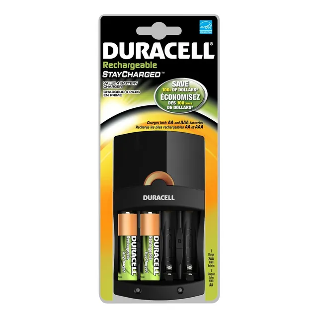 Cargador Rápido Duracell Pilas Baterias Aa Aaa Nimh