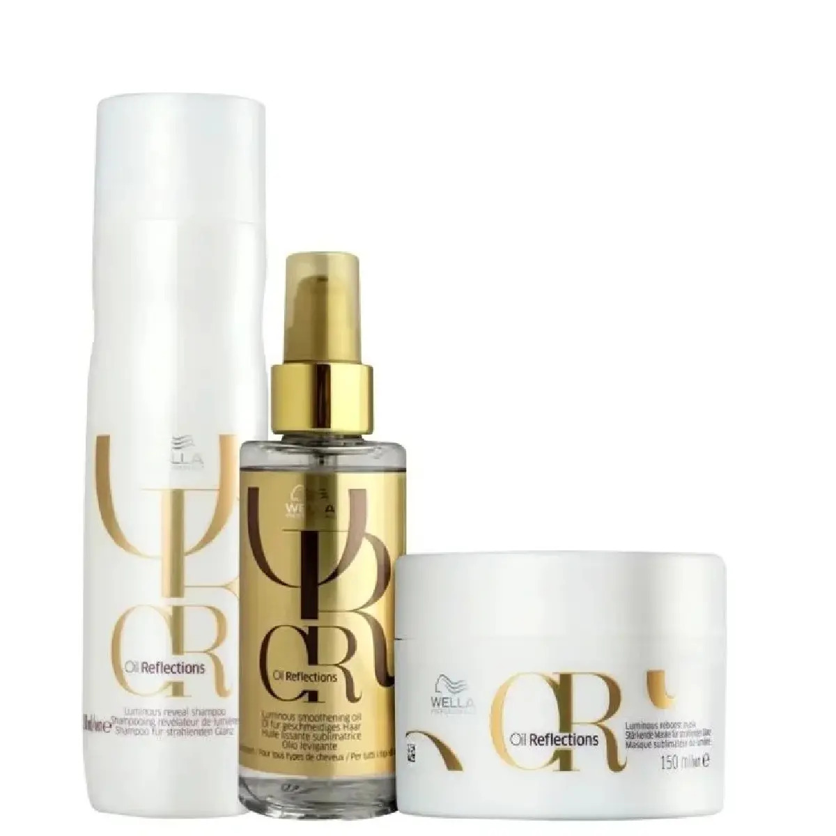 Kit Wella Oil Reflections Shampoo 250ml + Máscara 150ml E Óleo 100ml