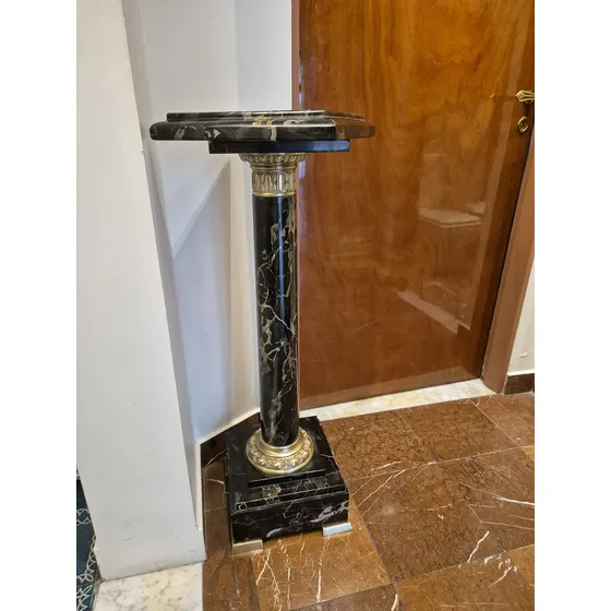 Pedestal  Columna  Antigua  Marmol Portoro