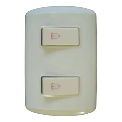 Pulsador De Timbre Doble  Blanco Bakelita Tania Koby