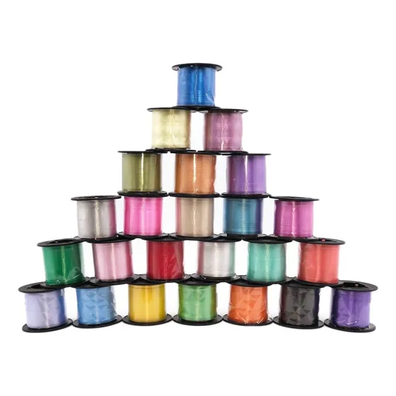 Liston Curly Lisos Surtidos 24 Pzas 100m Decoracion Regalos 