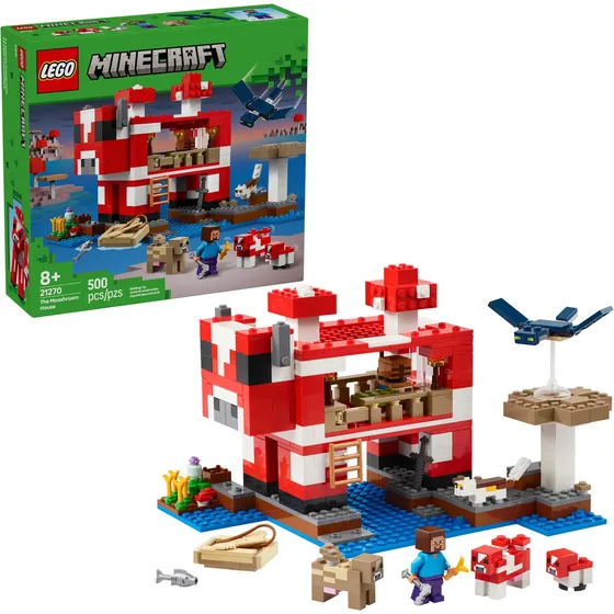 LEGO® Minecraft® La Casa-Champiñaca 21270; Juguete Infantil con Steve y otros personajes, para niños de 8 años o más