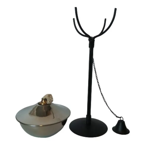 Lampara De Querosén Con Pedestal Y Apagador, Figura Elegante