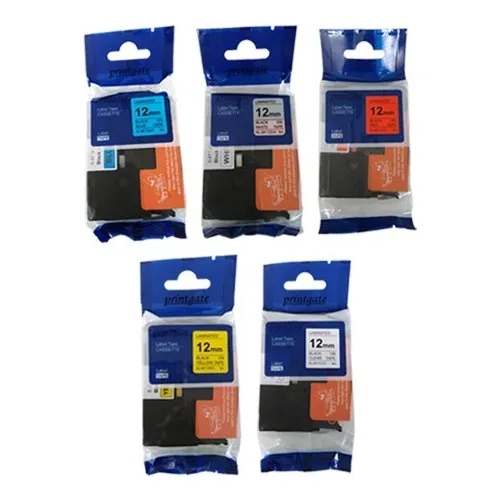 Pack 5 Cintas Laminadas Tze Tz 231 131 431 531 631 12mm X 8m