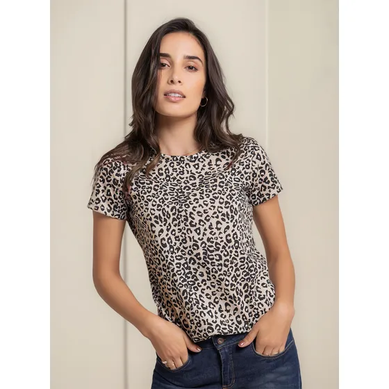 Camiseta Mujer Beige 78399