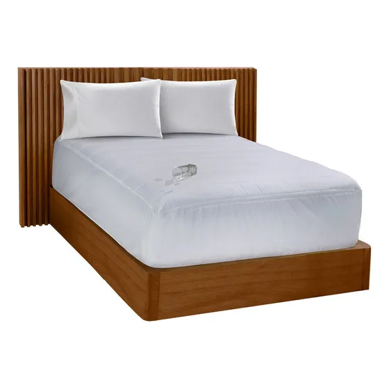Protector De Colchón King Size Blanco Impermeable Omega