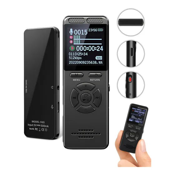 Gravador De Voz Digital Vandilion V65 32gb Ativação Por Voz