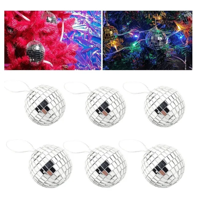 Espejo de cristal con 6 globos, bola reflectante para fiestas de discoteca, 5 cm