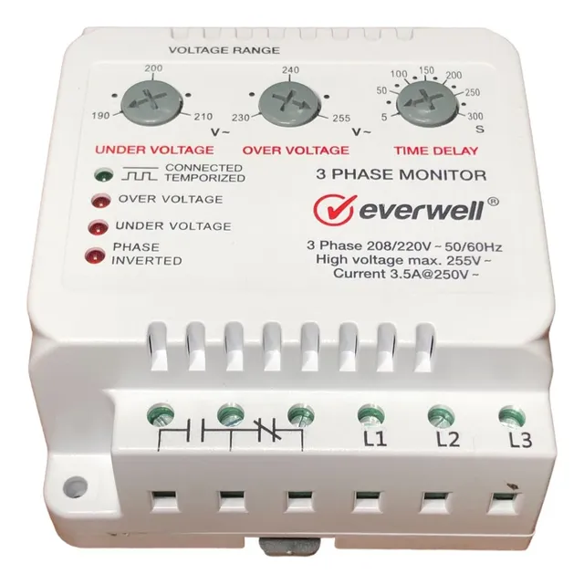 Protector Trifasico 220v Everwell