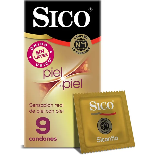 Sico Piel Con Piel Condones Sin Látex Cartera Con 9 Piezas