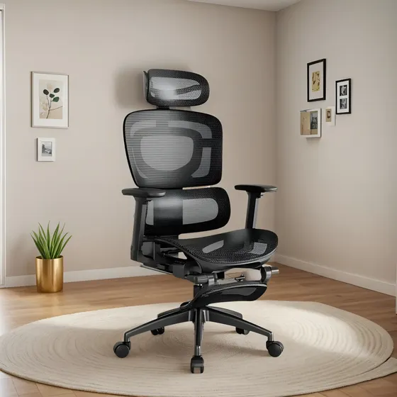 Silla De Escritorio Reclinable Reposapies Q9 By Lubabycas Color Negro