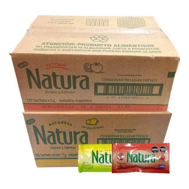 Combo Aderezos Kétchup Y Mayonesa Natura Cajas Individuales