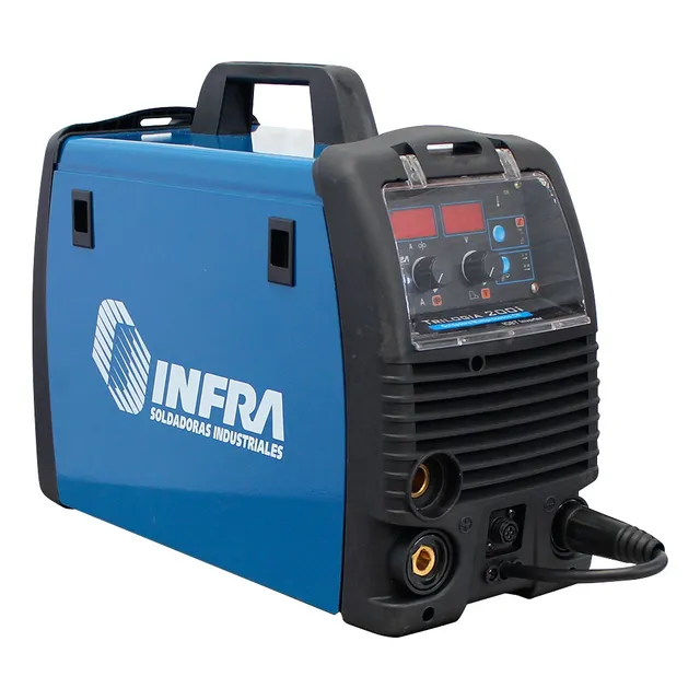 Soldadora Infra Portátil Inversora Multiprocesos Hasta 110a Color Azul