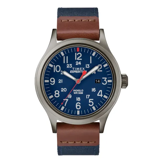 Reloj Timex Expedition Scout 40 Luz Indiglo Tw4b141009j Color de la correa Azul marino Color del bisel Gris