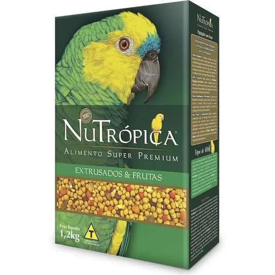 Ração Nutrópica Papagaio Com Frutas - 1,2kg