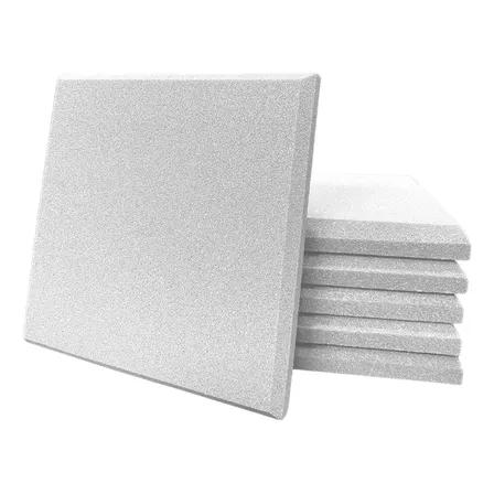 Espuma Acústica Kit C/40 Placas 50 X50 X2cm Lisa Branco Gelo Branco