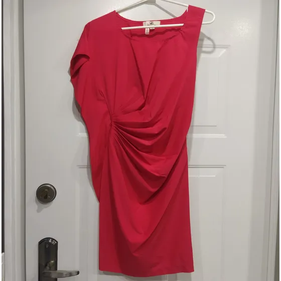 Vestido Corto Casual, Color Coral, Talla S, Usado