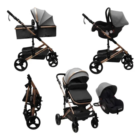 Coche Avanti Smile travel system De paseo Bebe Convertible 3 en 1 Huevito Color Negro