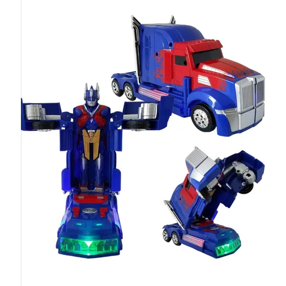 Juguete Tractomula Transformers Luces Regalos Niños Detalles