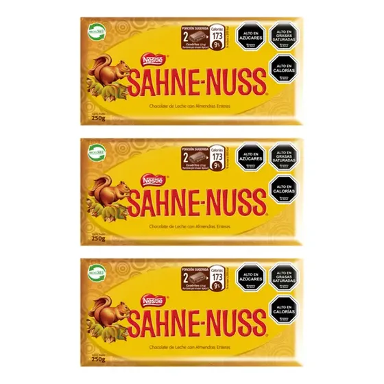 Chocolate Sahne Nuss® Barra 250g X3