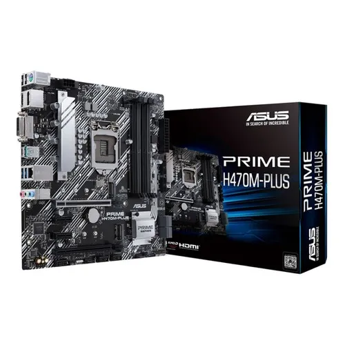 Placa Madre Asus Prie H470m Plus S1200 10ma Dimm Color Negro