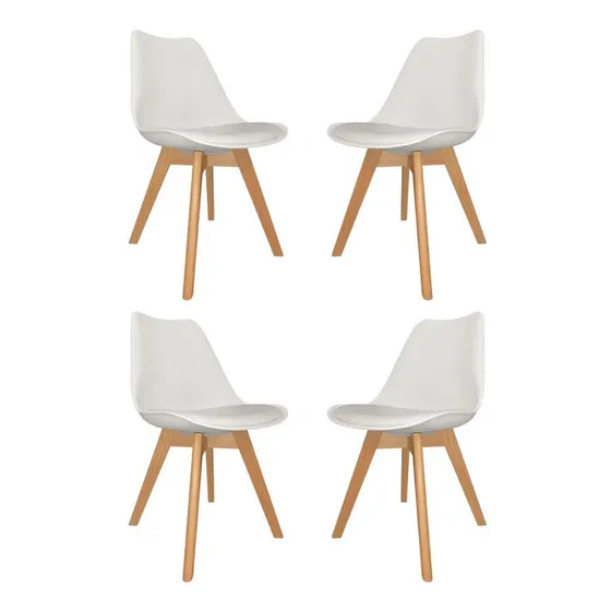 Silla de comedor DeSillas Eames Cross Wood color blanco x 4 unidades