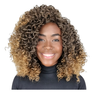 Peruca Lace Wig Cacheada Alça Regulåvel Cabelo Bio Orgùnico Peruca Lace Wig Cacheada Alça Regulåvel Cabelo Bio Orgùnico