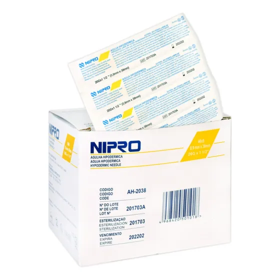 Caja De Aguja Desechable C/100 Piezas  Nipro 