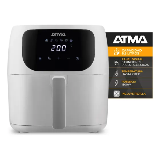 Freidora De Aire Digital Sin Aceite Atma Pro Fr60ar 6,5l Color Blanco