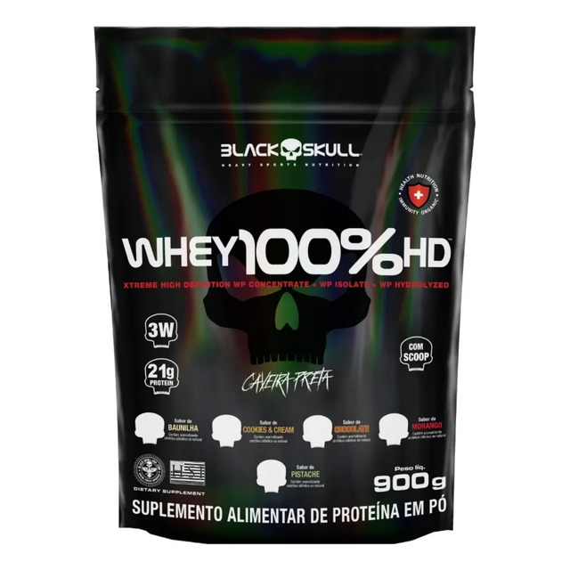 Whey 100% Hd Refil Black Skull - 900g (wpc, Wpi E Wph) Whey 100% Hd Refil Black Skull - 900g (wpc, Wpi E Wph)