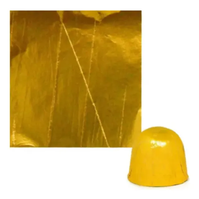 300 Fls Papel Chumbo 10x9,8cm  P/ Bombom E Trufas  Amarelo O