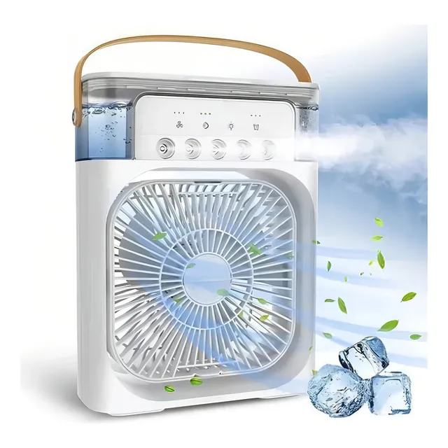 Ventilador de mesa BASIK Climatizador 10w 12990 con 5 aspas de Plástico color blanco 220V