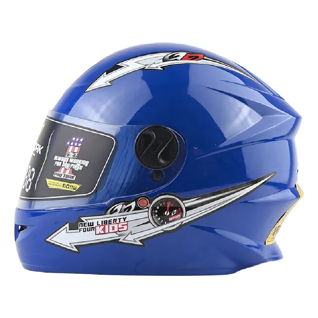 Casco Moto Integral Protork Liberty Four Kids Azul T 54