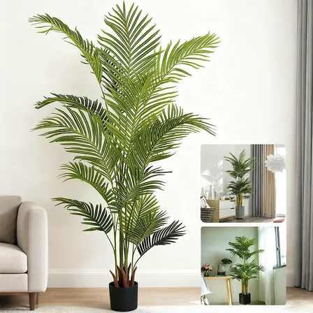 Planta Artificial Palmera Areca Decorativa Árbol Falso 160cm Verde
