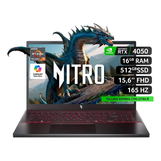 Notebook Gamer Acer Nitro V15 Ryzen 7 Rtx 4050 16gb 512gb