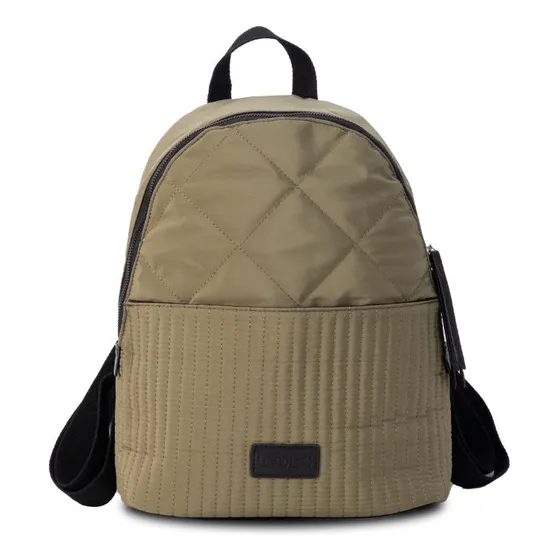 Mochila Capitoneada Con Asas Ajustables Bolsillo Lincolns Verde Militar
