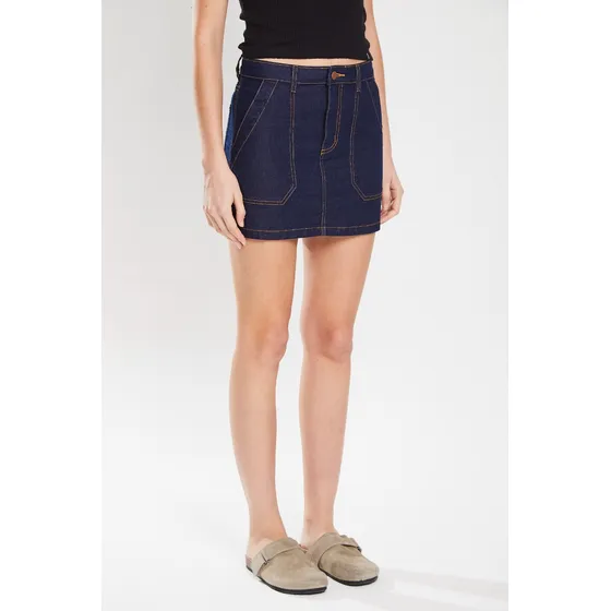 Falda Denim Plaque Blue Estatico Blue Estatico Koxis Mujer