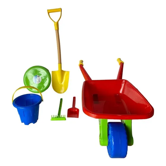 Set Carretilla Niños Playera Grande + Accesorios 