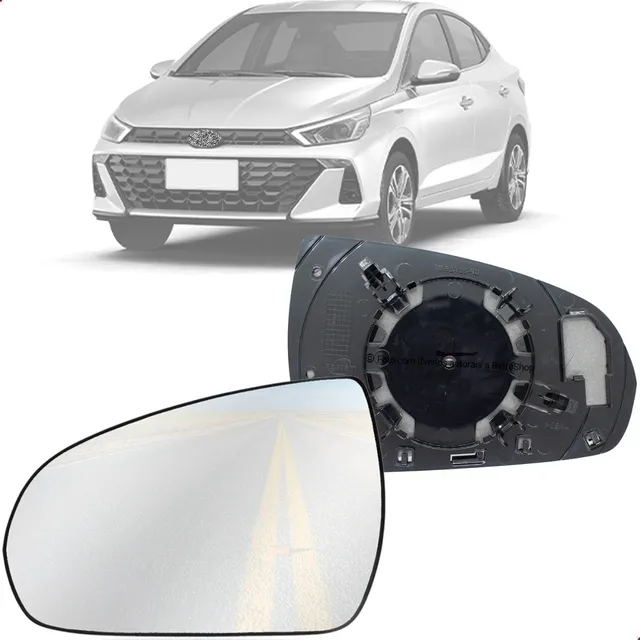 Lente Vidro Com Base Espelho Retrovisor Hb20 2023 2024