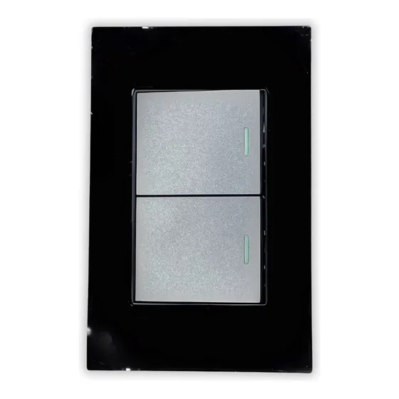 Placa 2 Apagadores Escalera 1.5 Negro 10 Piezas
