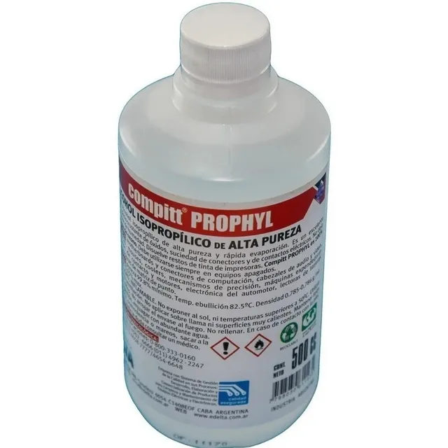 ALCOHOL ISOPROPÍLICO 500 CC ALTA PUREZA DELTA COMPIT PROPHYL