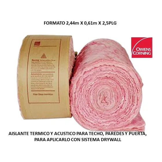 Aislante Termico Y Acustico Para Drywall 2,44mx 0,61m X 21/2